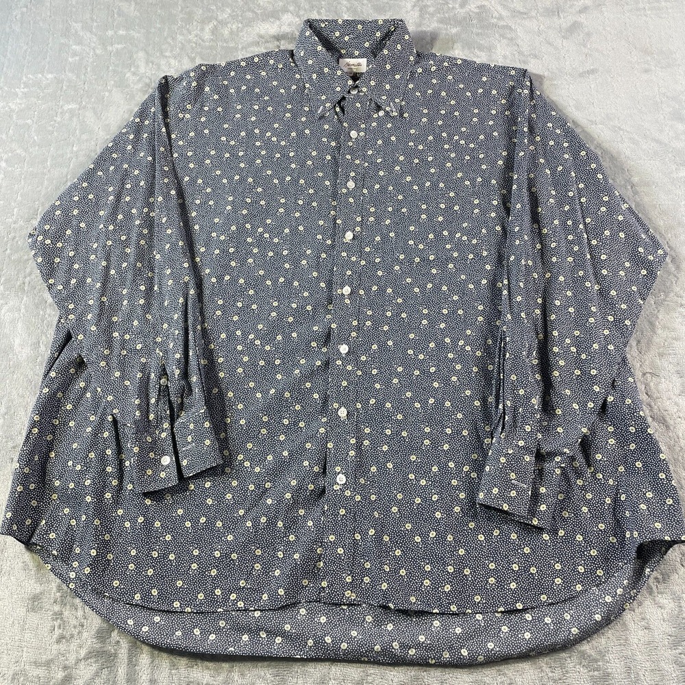 Hamilton Shirt Co Mens‎ 16.5/33 Flowers Spring Resort Preppy Luxury Polka Dot